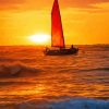 Sunset Boat Diamond Painting