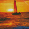 Sunset Boat Diamond Painting