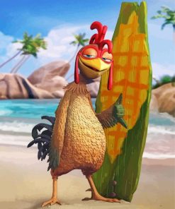Surfing Chicken Diamond Painting