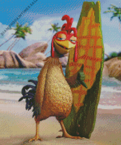 Surfing Chicken Diamond Painting