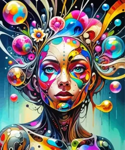 Trippy Lady Art Diamond Painting
