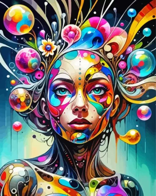 Trippy Lady Art Diamond Painting