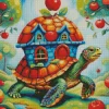 Turtle And Apples Art Diamond Painting