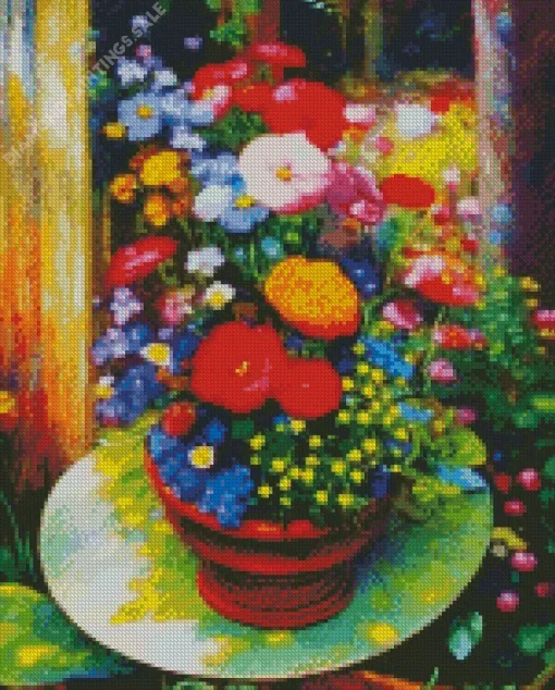 Vintage Flower Pot Diamond Painting