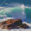 Waves Crashing On Rocks Diamond Painting