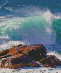 Waves Crashing On Rocks Diamond Painting