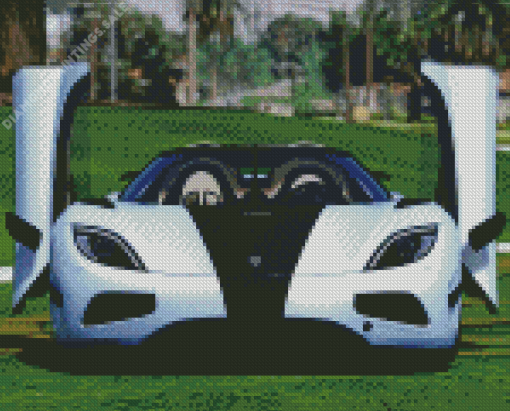 White Agera R Diamond Painting