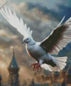 White Flying Pigeon Art Diamond Painting