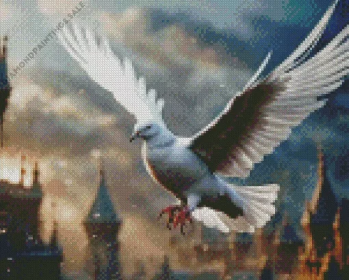 White Flying Pigeon Art Diamond Painting