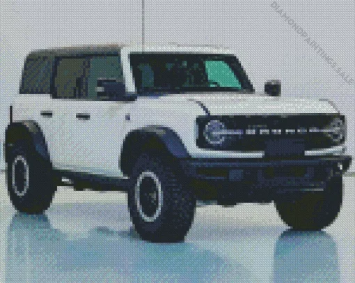 White Ford Bronco Diamond Painting