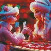 Women Playing Cards Diamond Painting