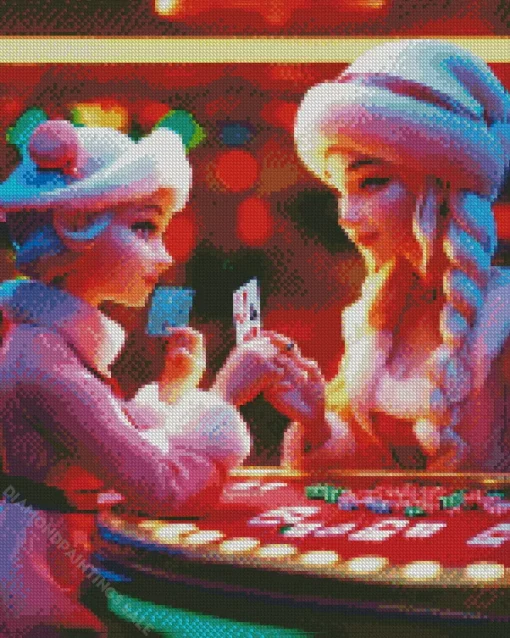 Women Playing Cards Diamond Painting
