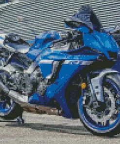 Yamaha Blue Motorbike Diamond Painting