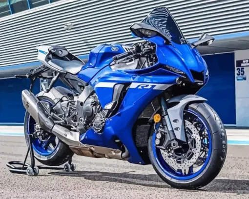 Yamaha Blue Motorbike Diamond Painting