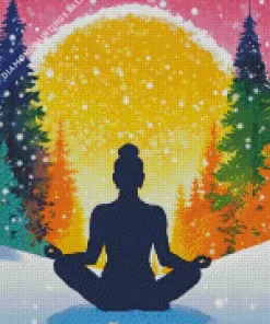 Yoga Girl Silhouette Diamond Painting