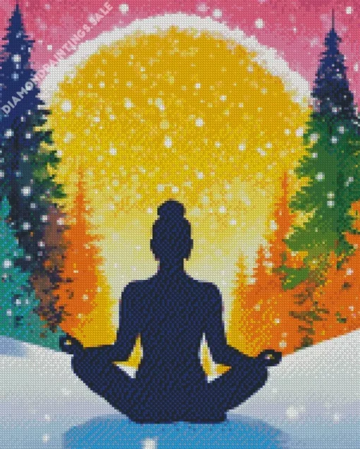 Yoga Girl Silhouette Diamond Painting