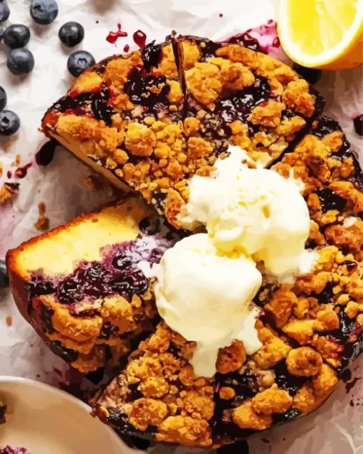 Blueberry Crumb Cake Diamond Painting