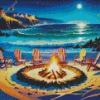 Bonfire Beach Camp Diamond Painting