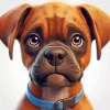 Brown Boxer Puppy Dog Diamond Painting