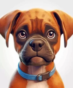 Brown Boxer Puppy Dog Diamond Painting