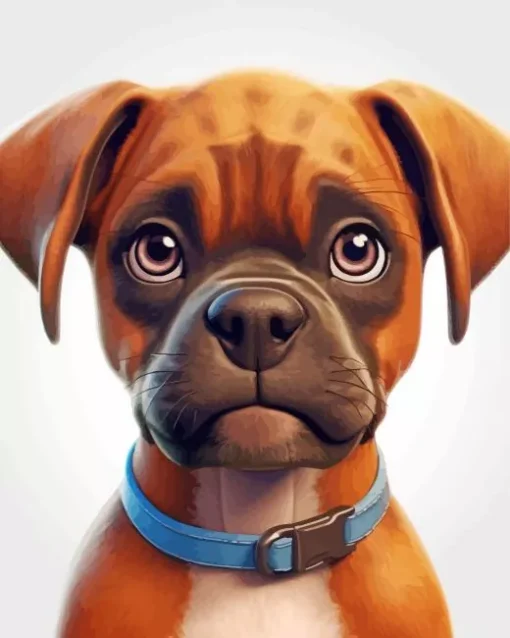 Brown Boxer Puppy Dog Diamond Painting