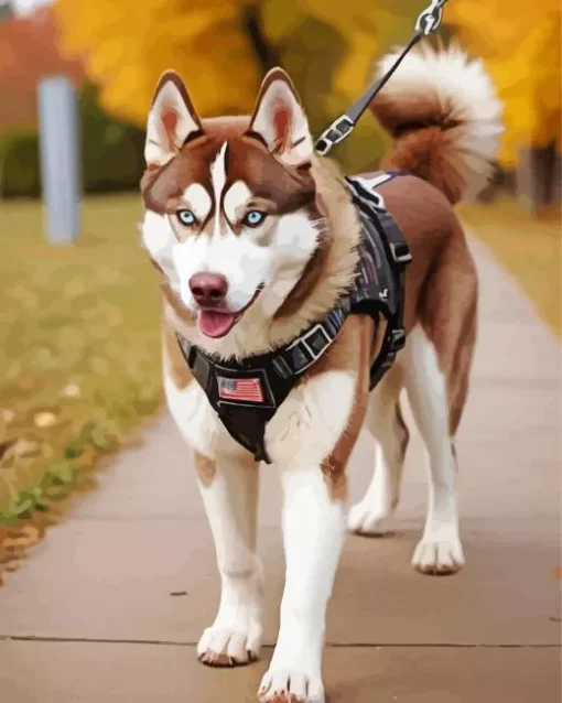 Brown Husky Diamond Painting