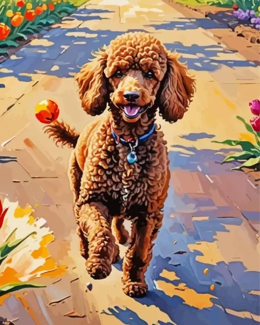 Brown Poodle Diamond Painting