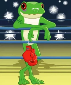 Cartoon Boxer Frog Diamond Painting