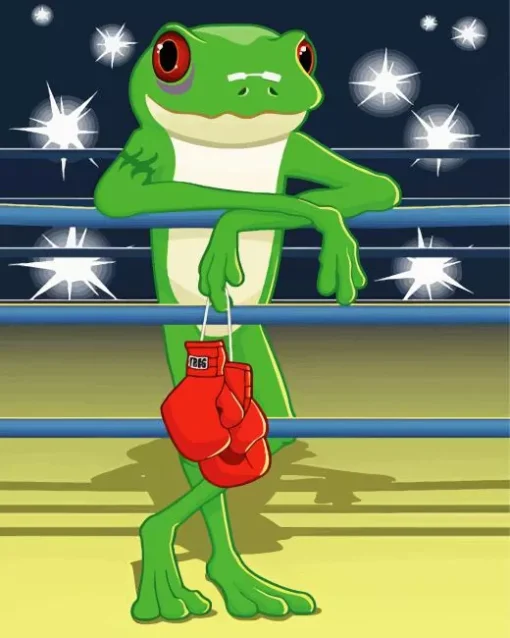 Cartoon Boxer Frog Diamond Painting