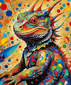 Colorful Bearded Dragon Diamond Painting