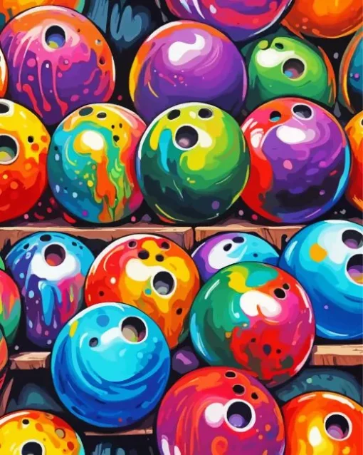 Colorful Bowling Balls Diamond Painting