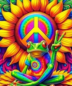 Hippie Frog Diamond Painting