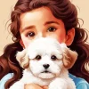 Girl and Maltipoo Diamond Painting