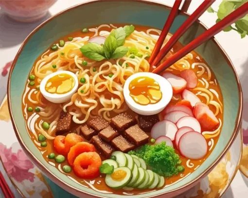 Japanese Ramen Bowl Diamond Painting
