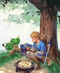 Legend Of Zelda Botw Link Cooking Diamond Painting