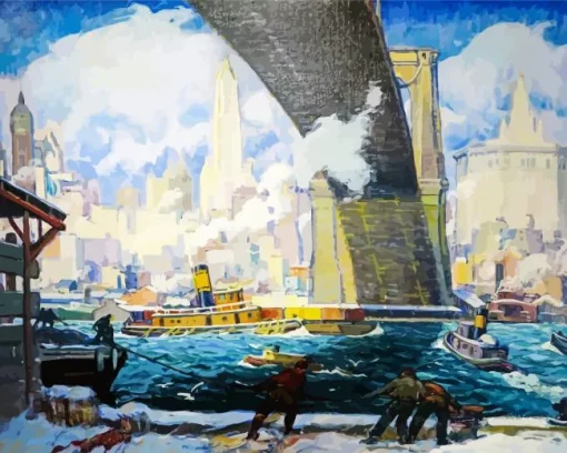 Leon Kroll Lower New York The Bridge Diamond Painting