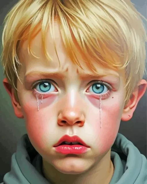 Little Boy Crying Diamond Painting