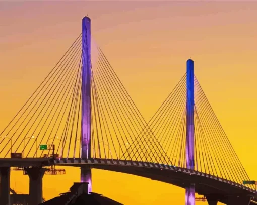 Long Beach Bridge California Diamond Painting