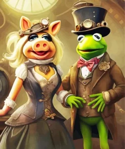Miss Piggy and Kermit Art Diamond Painting