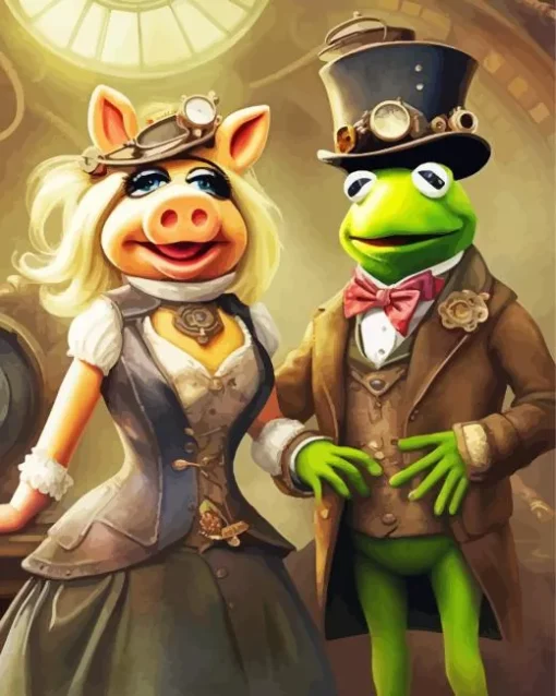 Miss Piggy and Kermit Art Diamond Painting