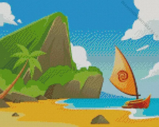 Moana Boat Diamond Painting