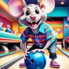 Mouse Playing Bowling Diamond Painting