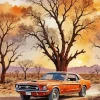 Old Orange Mustang Diamond Painting