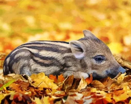 Sleepy Boar Baby Diamond Painting