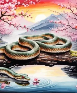 Snake On Branch Diamond Painting