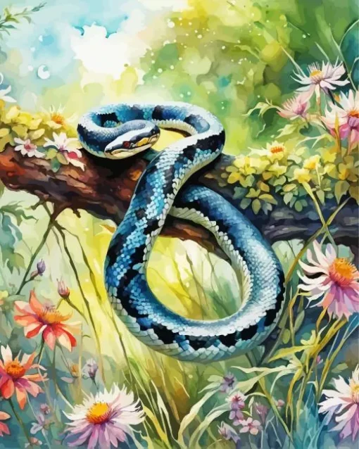 Snake On Branch Art Diamond Painting