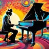 Abstract Jazz Piano Man Diamond Painting