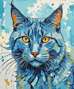 Adorable Blue Cat Art Diamond Painting