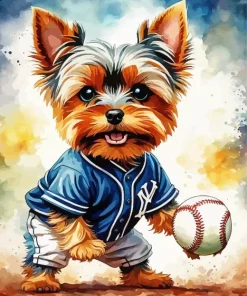 Baseball Dog Diamond Painting