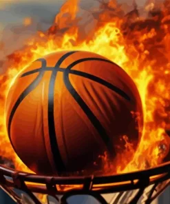 Basketball On Fire Diamond Painting
